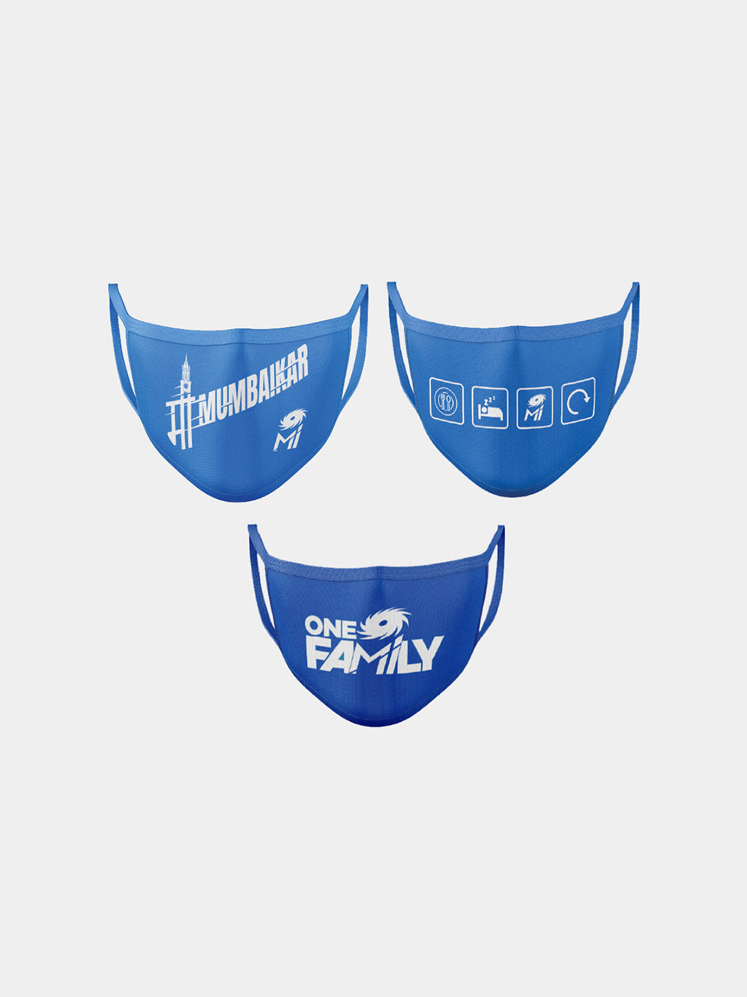 Mumbai Indians Mumbai Indians Basic Masks (Set of 3) (1)