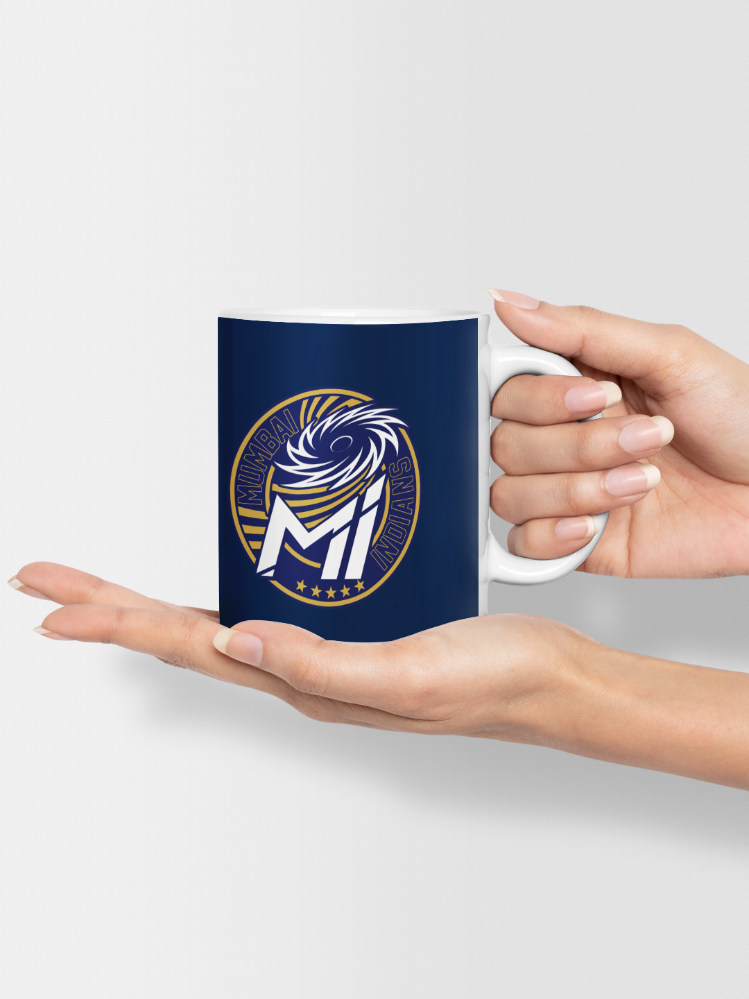 Mumbai Indians Navy Blue and Gold Logo Printed Ceramic Glossy Coffee Mug 325 ml - (Pack of 1) (2)