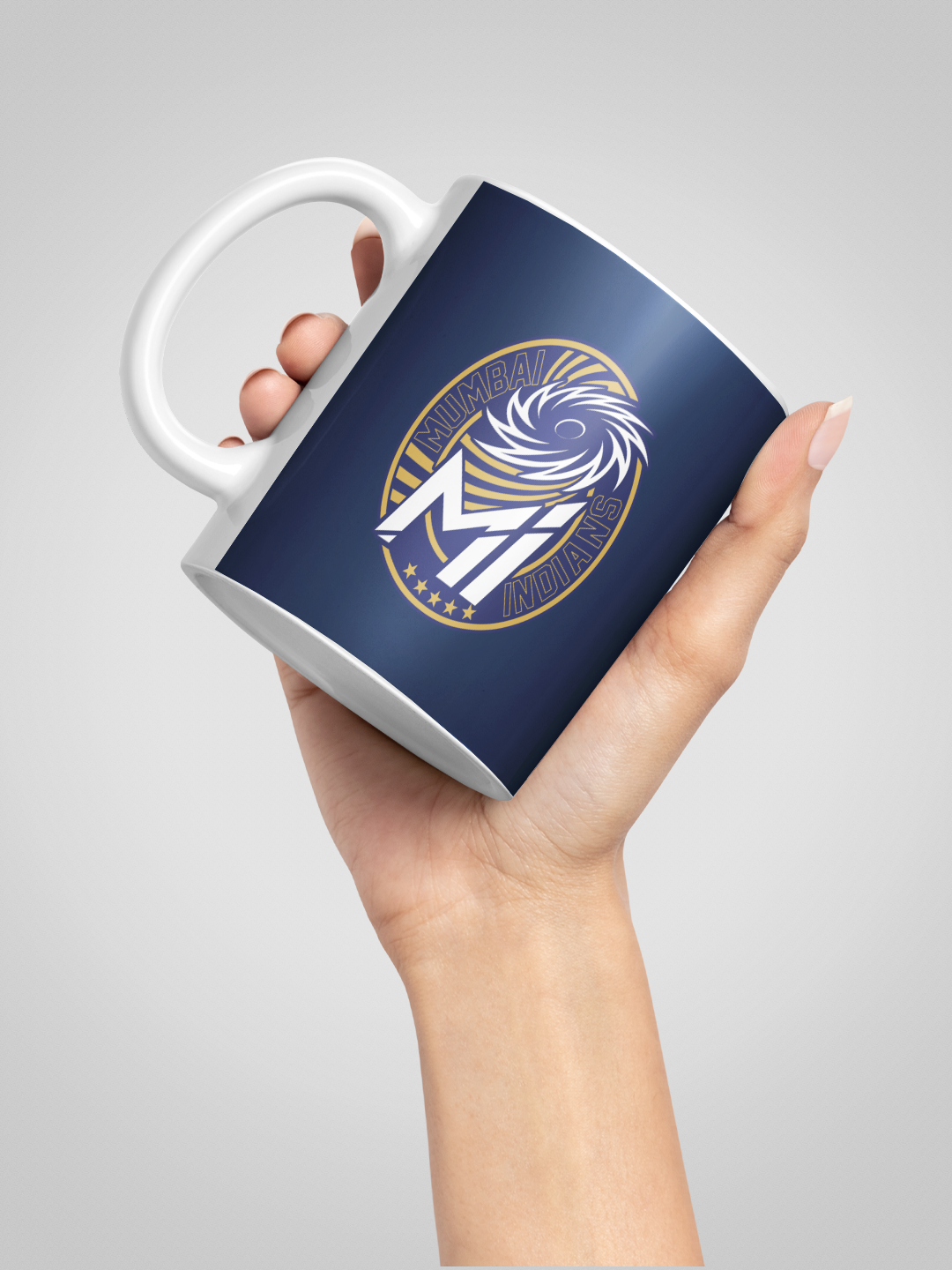 Mumbai Indians Navy Blue and Gold Logo Printed Ceramic Glossy Coffee Mug 325 ml - (Pack of 1) (3)