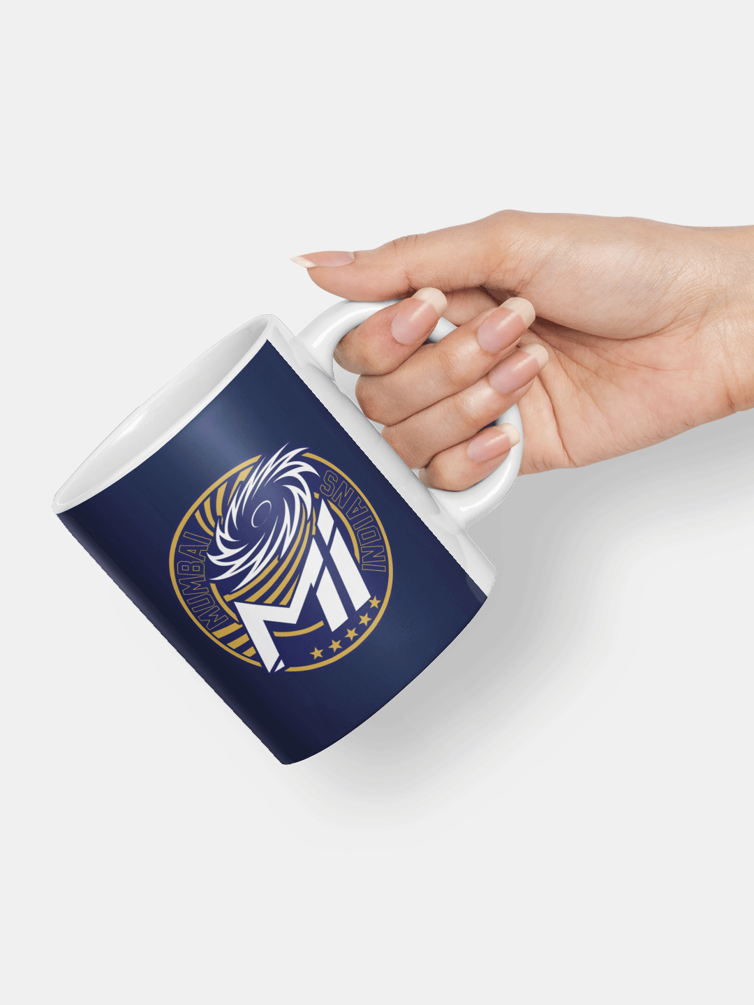 Mumbai Indians Navy Blue and Gold Logo Printed Ceramic Glossy Coffee Mug 325 ml - (Pack of 1) (4)