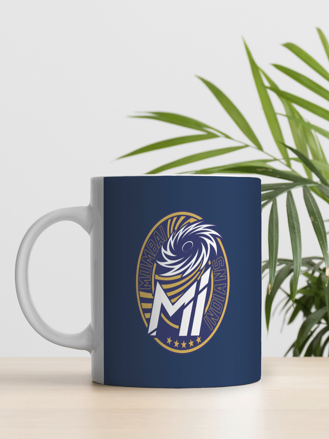 Mumbai Indians Navy Blue and Gold Logo Printed Ceramic Glossy Coffee Mug 325 ml - (Pack of 1) (5)
