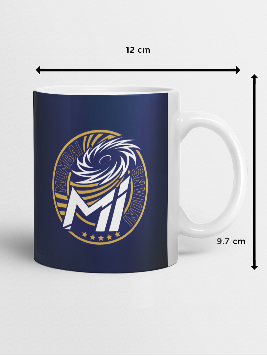 Mumbai Indians Navy Blue and Gold Logo Printed Ceramic Glossy Coffee Mug 325 ml - (Pack of 1) (8)