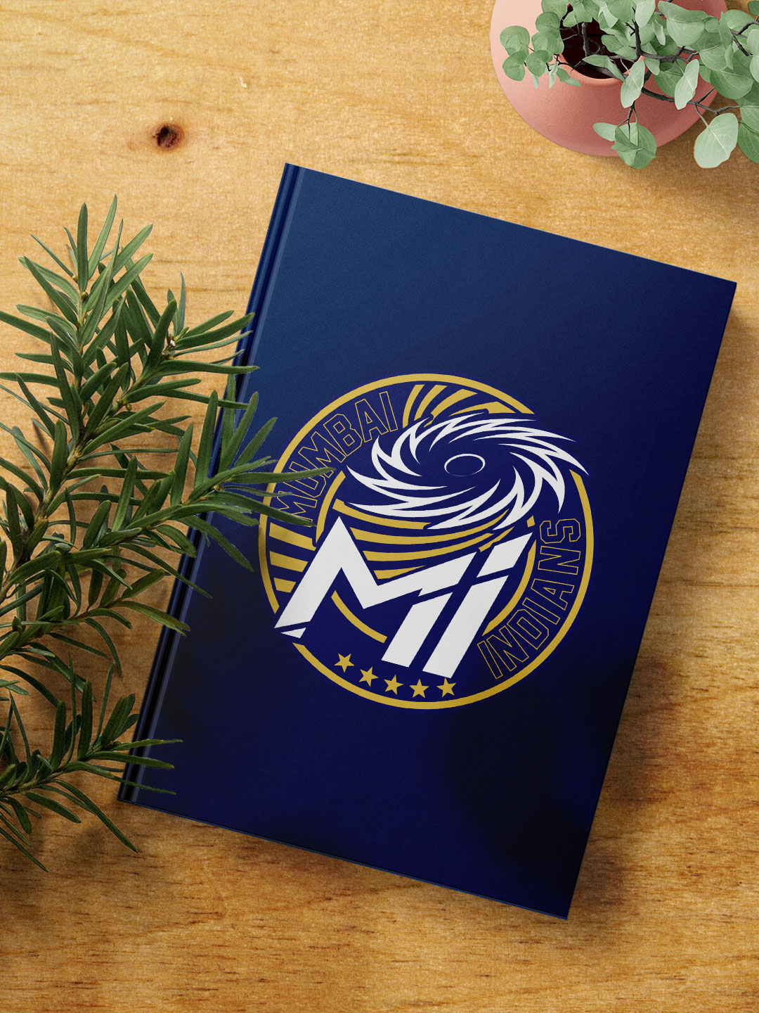 Mumbai Indians Navy Blue and Gold Printed Hardbound Cover A5 Ruled 100 Pages Diaries - (Pack of 1) (4)
