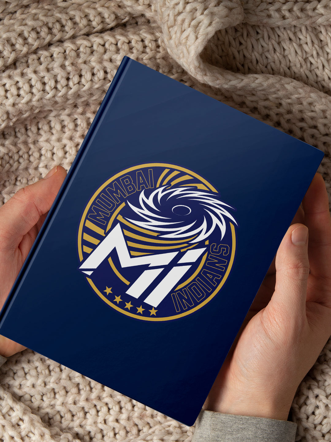 Mumbai Indians Navy Blue and Gold Printed Hardbound Cover A5 Ruled 100 Pages Diaries - (Pack of 1) (5)