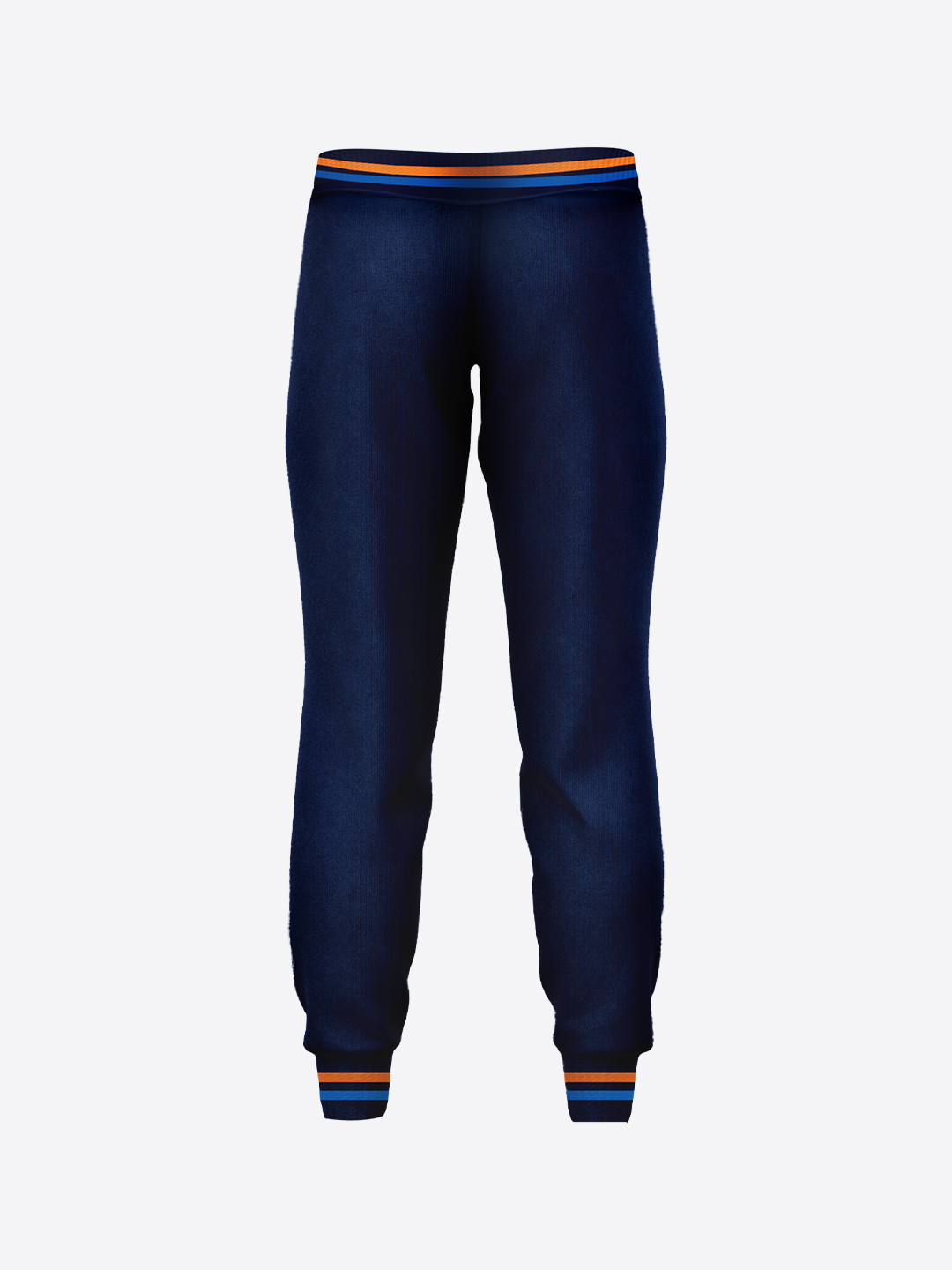 Mumbai Indians Navy Blue and Orange Mid Rise Joggers (2)