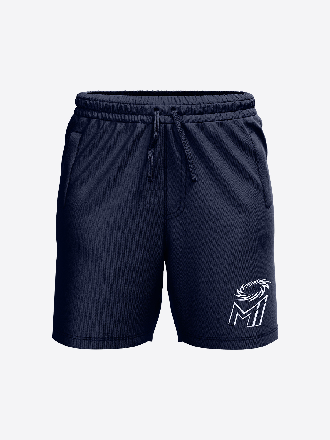 Mumbai Indians Navy Blue Mid Rise Cotton Shorts