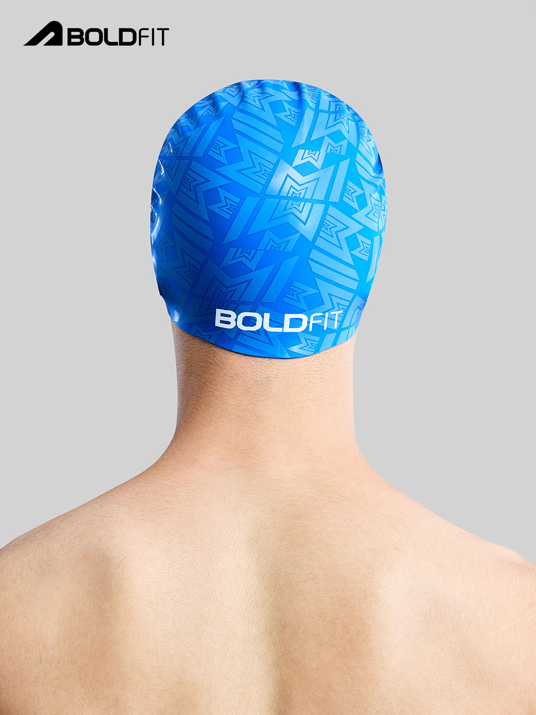Mumbai Indians Silicone Swimming Cap Long Hair Swimming Head Cap  Easy Fit - Blue /Orange Strip by Boldfit (2)