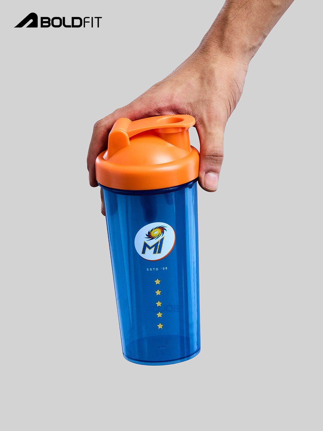 Mumbai Indians Unisex Blue & Orange Printed Gym Shaker - 700 ML by Boldfit (2)
