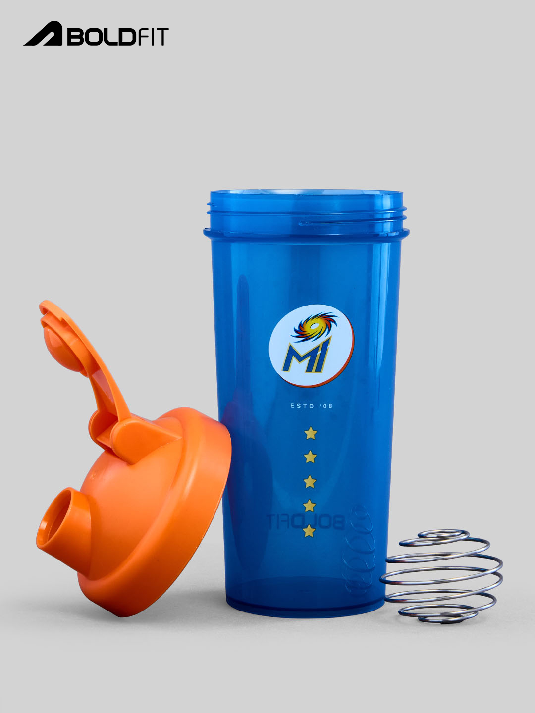 Mumbai Indians Unisex Blue & Orange Printed Gym Shaker - 700 ML by Boldfit (5)