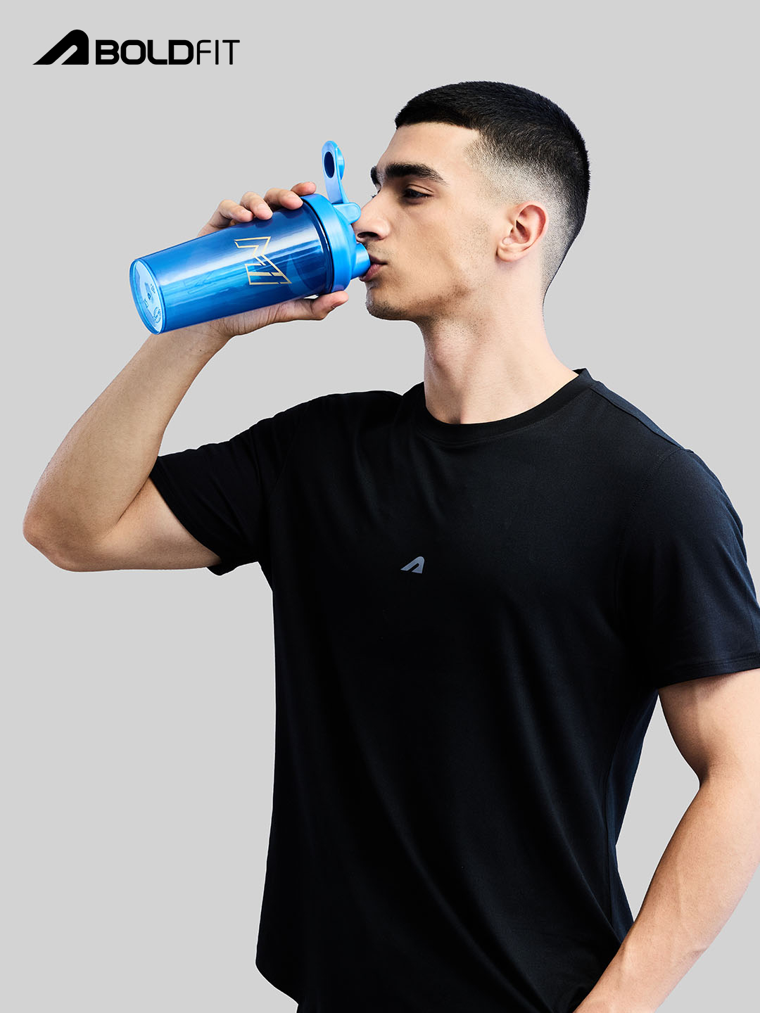Mumbai Indians Unisex Blue Printed Gym Shaker - 700 ML by Boldfit