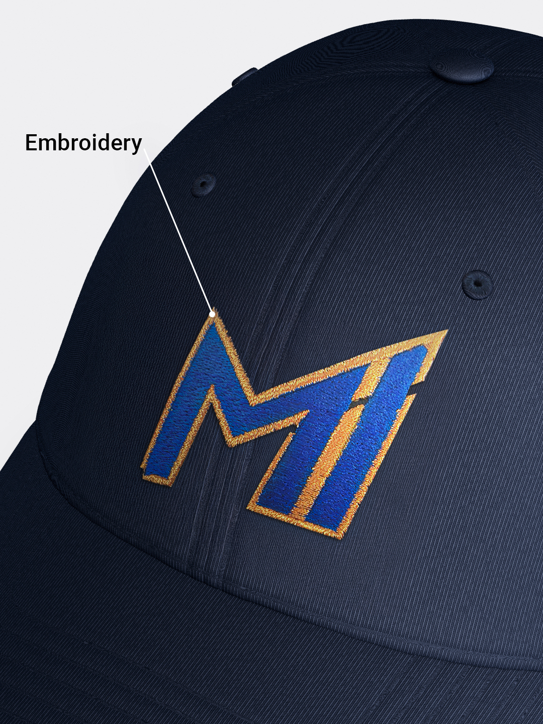 Mumbai Indians Unisex Navy Blue Embroidered Baseball Cap with Adjustable Metal Buckle (6)
