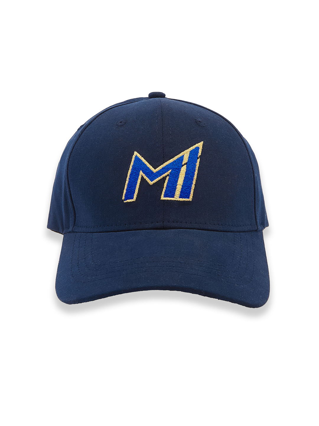 Unisex Navy Blue Embroidered Baseball Cap with Adjustable Metal Buckle