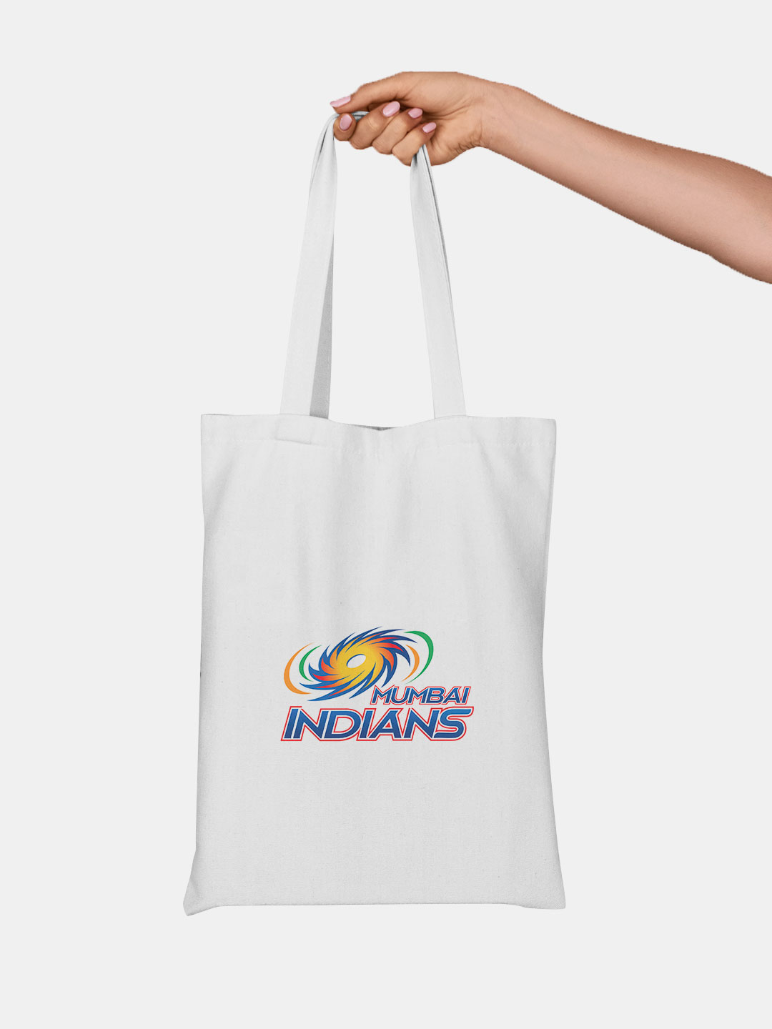 White and Blue Logo Printed Canvas Casual Tote Bag - (Pack of 1)
