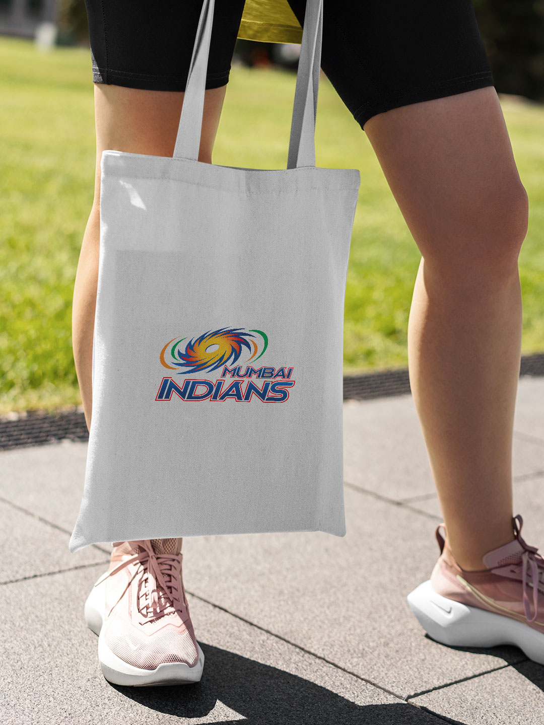 Mumbai Indians White and Blue Logo Printed Canvas Casual Tote Bag - (Pack of 1) (4)