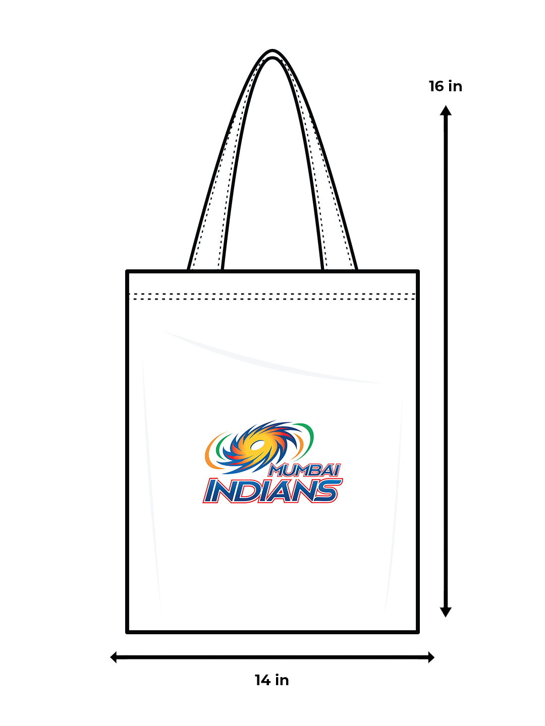 Mumbai Indians White and Blue Logo Printed Canvas Casual Tote Bag - (Pack of 1) (6)