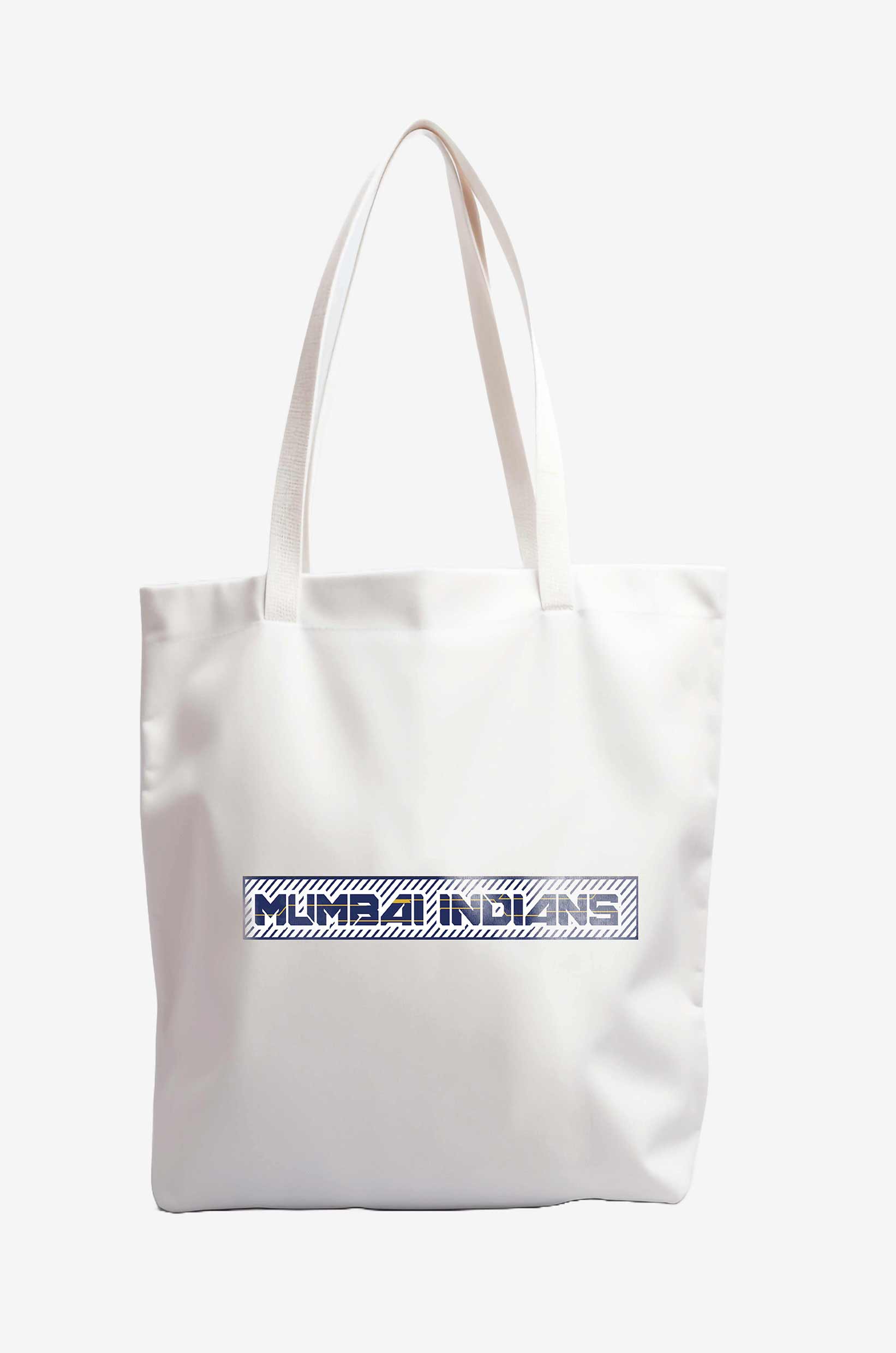 Mumbai Indians Printed Canvas Casual Tote Bag, Stylish Handbag For Men and Women - Pack of 1 (White/Blue) (7)