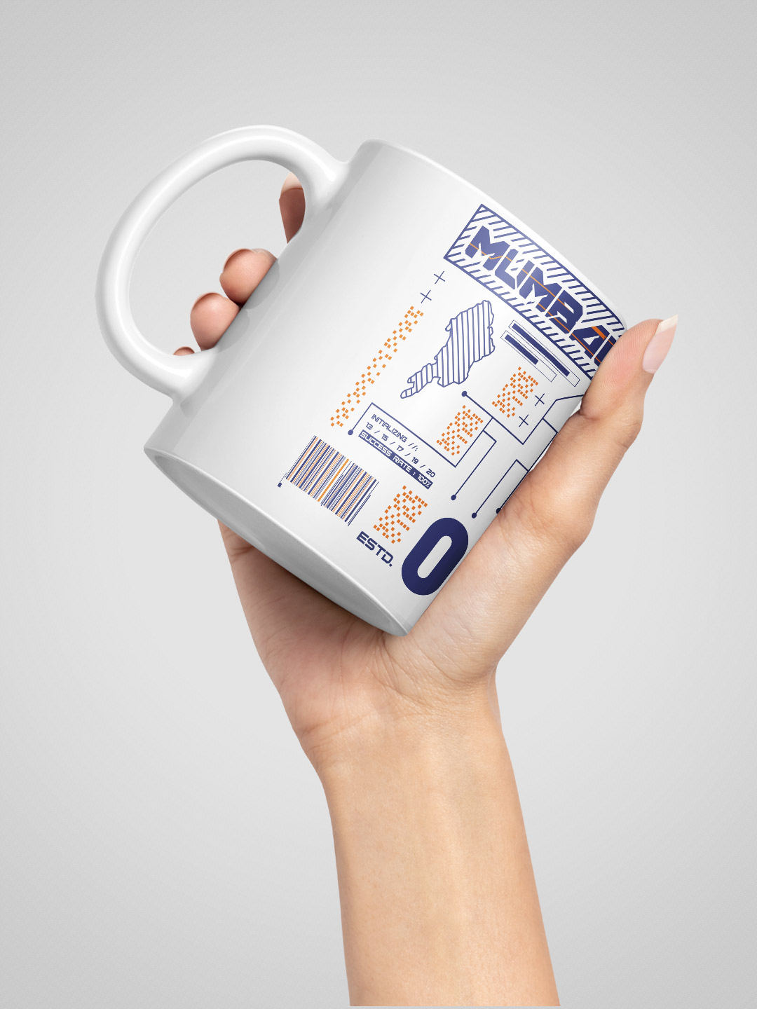 Mumbai Indians Ceramic Glossy Printed Mug, Microwave and Dishwasher Safe, Tea and Coffee Mug - 325 ml (White/Blue) - Pac (4)