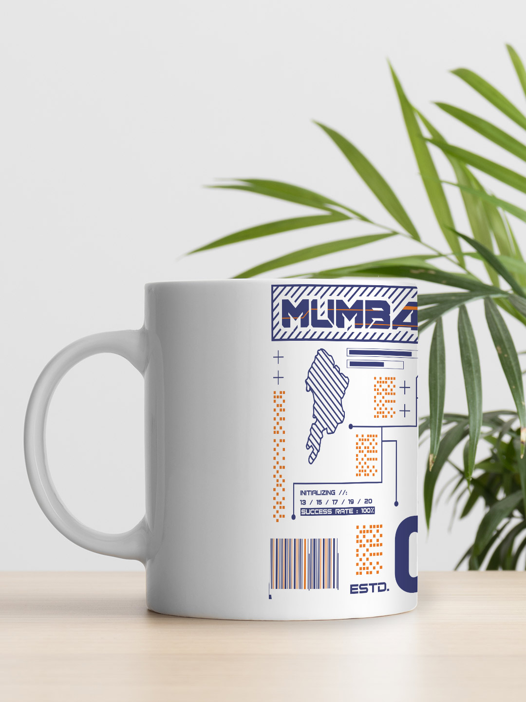 Mumbai Indians Ceramic Glossy Printed Mug, Microwave and Dishwasher Safe, Tea and Coffee Mug - 325 ml (White/Blue) - Pac (5)