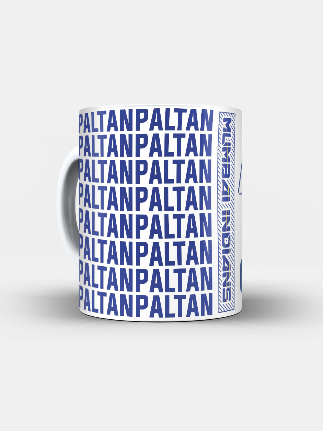 Mumbai Indians Ceramic Glossy Printed Mug, Microwave and Dishwasher Safe, Tea and Coffee Mug - 325 ml (White/Blue) - Pac (3)