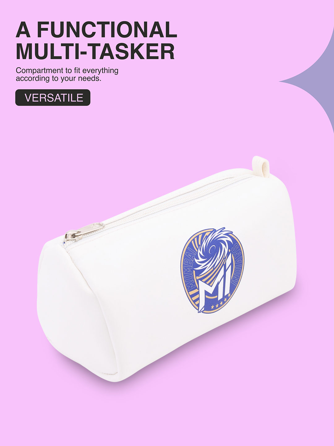 Mumbai Indians Lightweight Travel Organiser Compact Size Multi-Purpose Pouch for Men and Women (White/Blue) (5)