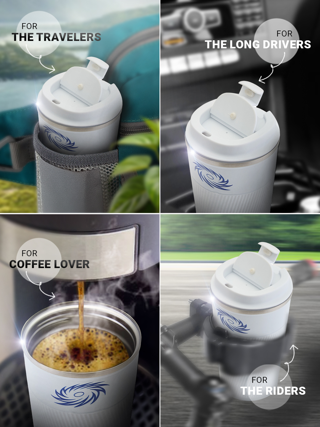 Mumbai Indians Vacuum Insulated Double-Walled with Spill Proof Flip Top Stainless Steel Coffee Tumbler - 400 ML (White) (6)