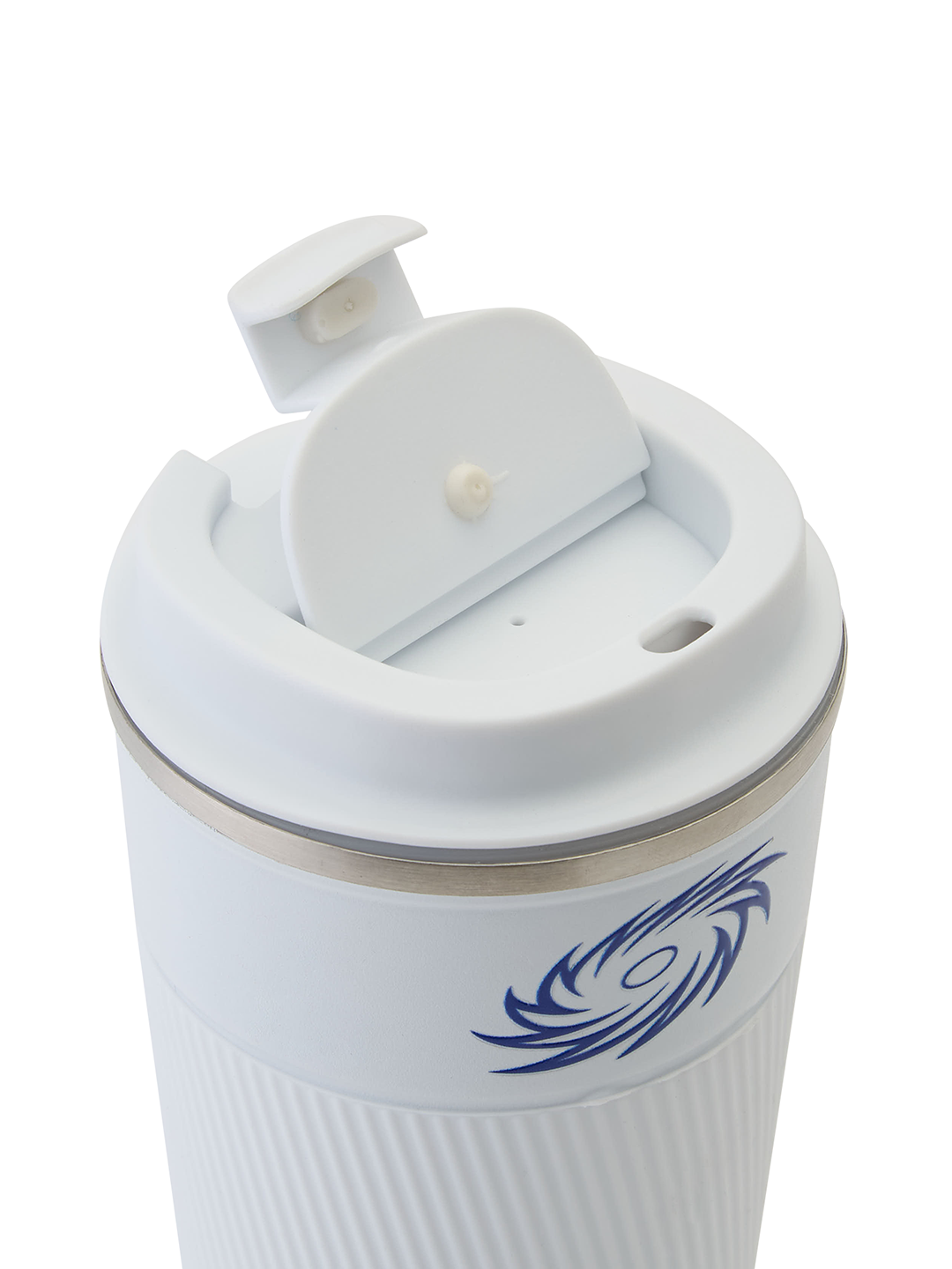 Mumbai Indians Vacuum Insulated Double-Walled with Spill Proof Flip Top Stainless Steel Coffee Tumbler - 400 ML (White) (8)