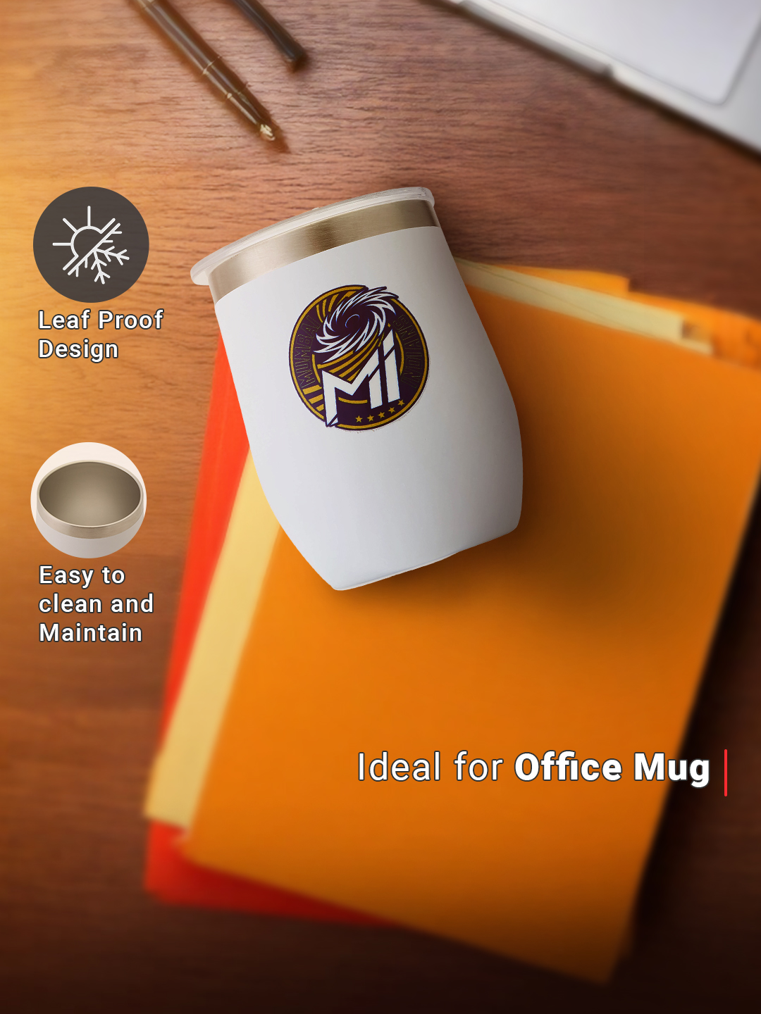 Mumbai Indians Double Walled, Vacuum Insulated, Hot and Cold Beverages, Stainless Steel Tumbler - 250 ml (White) (5)