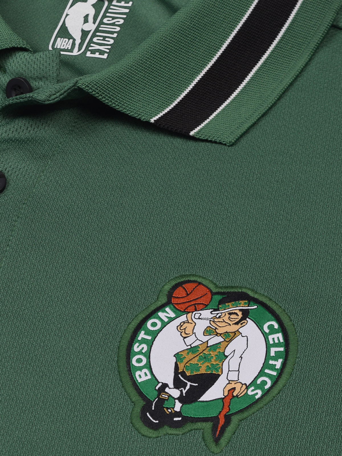 NBA - Boston Celtics Men Green Solid Polo Collar Performance T-Shirt (3)
