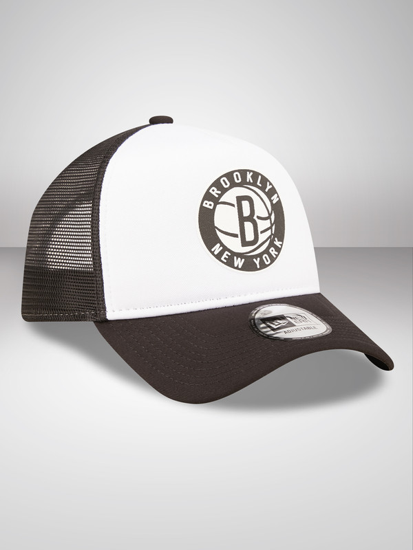 NBA - Brooklyn Nets Block Brooklyn Nets Team Color White A-Frame Trucker Cap (3)