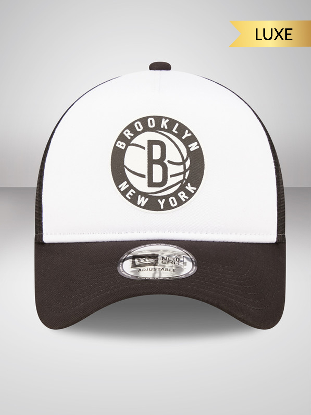NBA - Brooklyn Nets Block Brooklyn Nets Team Color White A-Frame Trucker Cap (1)