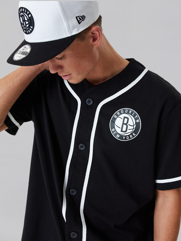 NBA - Brooklyn Nets Brooklyn Nets NBA Baseball Jersey Black T-Shirt (2)