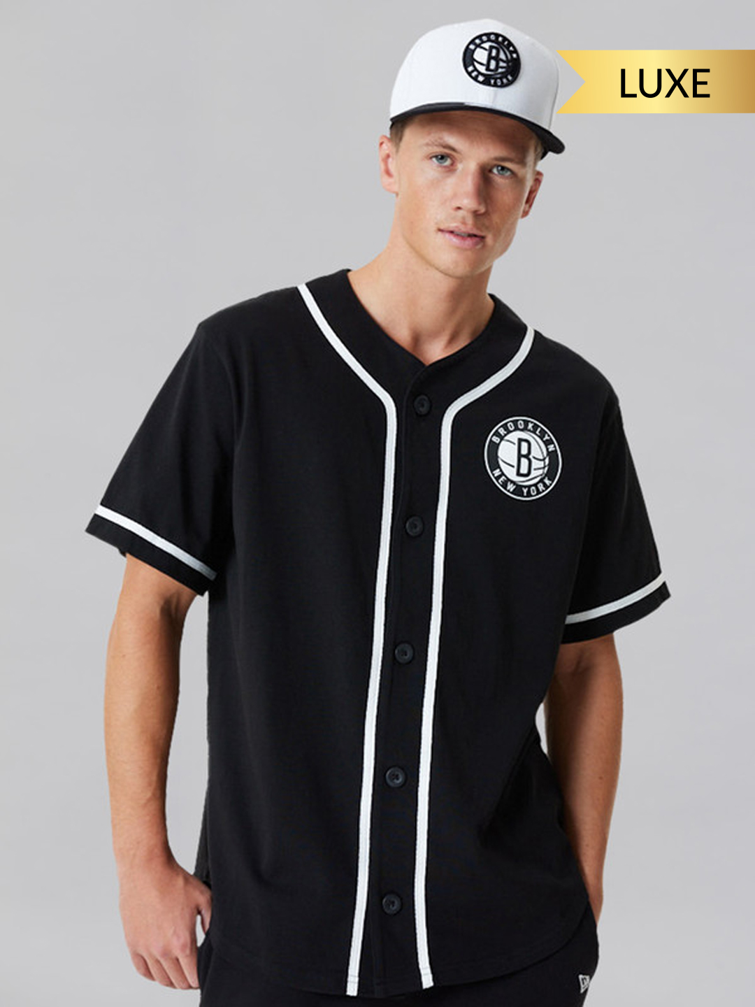 NBA - Brooklyn Nets Brooklyn Nets NBA Baseball Jersey Black T-Shirt