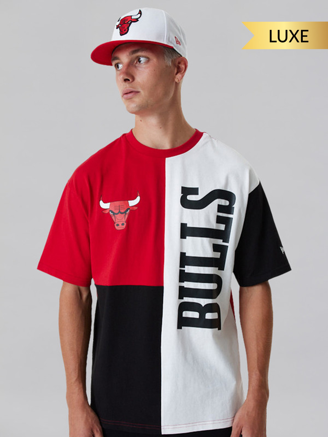Chicago Bulls NBA Cut And Sew Red Oversized T-Shirt