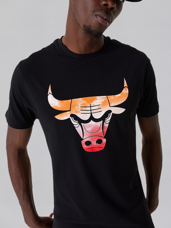 NBA - Chicago Bulls Chicago Bulls NBA Sky Print Black T-Shirt (2)
