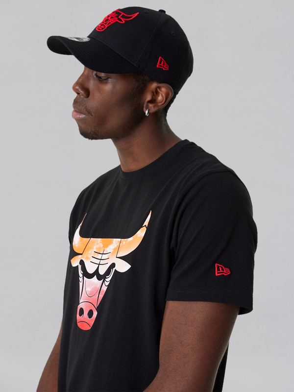 NBA - Chicago Bulls Chicago Bulls NBA Sky Print Black T-Shirt (3)