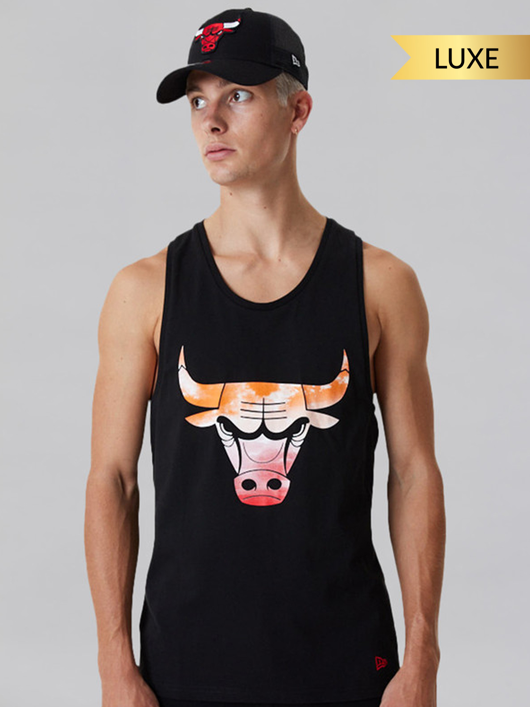 Chicago Bulls NBA Sky Print Black Tank