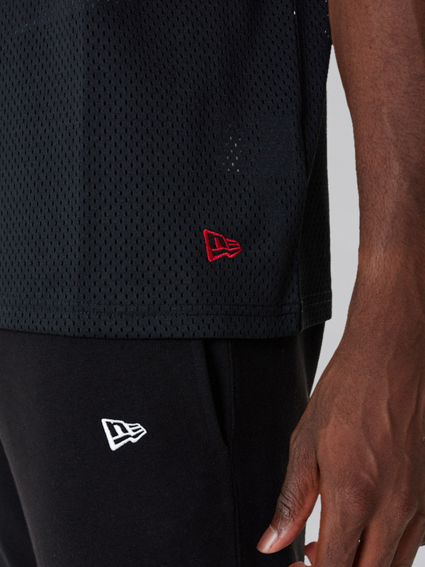 NBA - Chicago Bulls Chicago Bulls NBA Team Logo Mesh Black Oversized T-Shirt (3)
