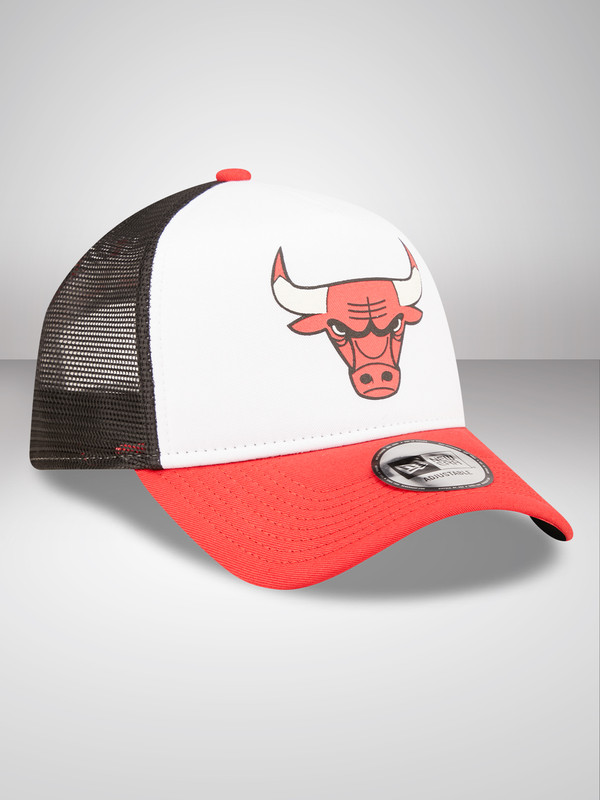 NBA - Chicago Bulls Chicago Bulls Team Color Block White A-Frame Trucker Cap (3)