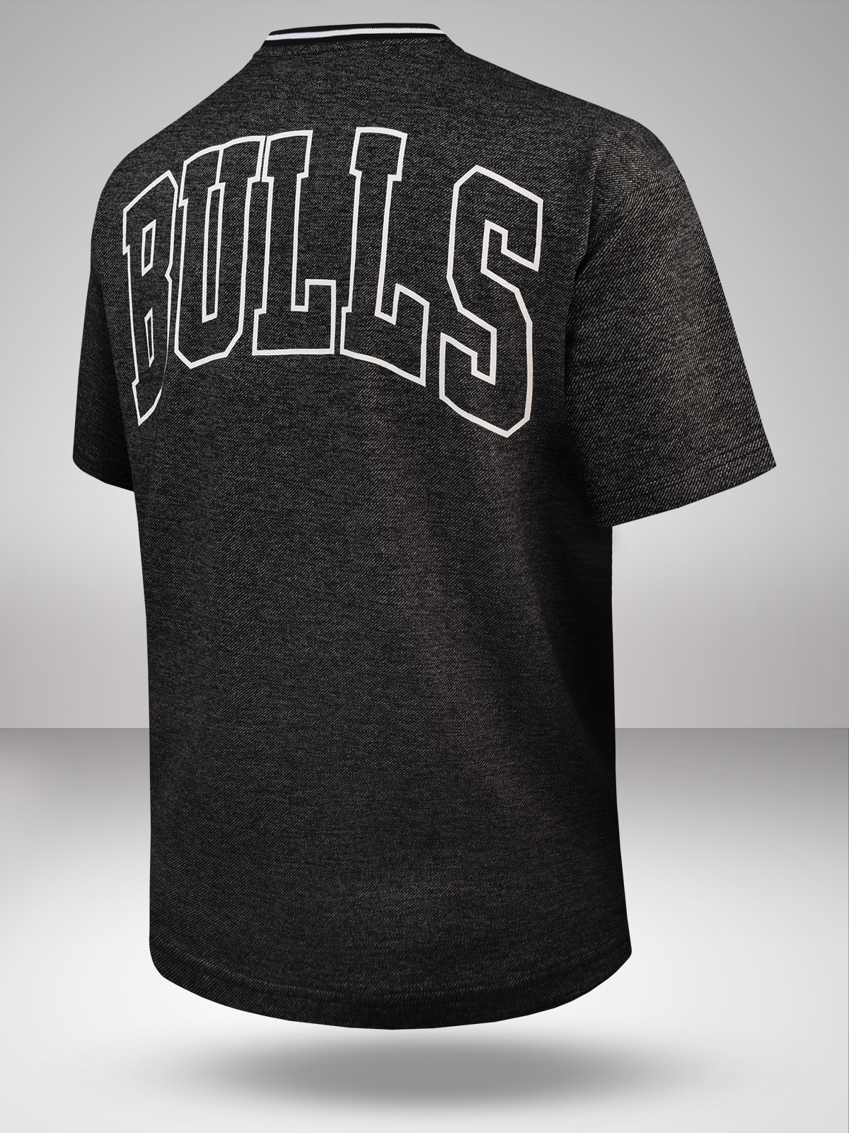 NBA - Chicago Bulls Men Anthra Graphic Printed Half Sleeves Oversized Grindle T-Shirt (2)