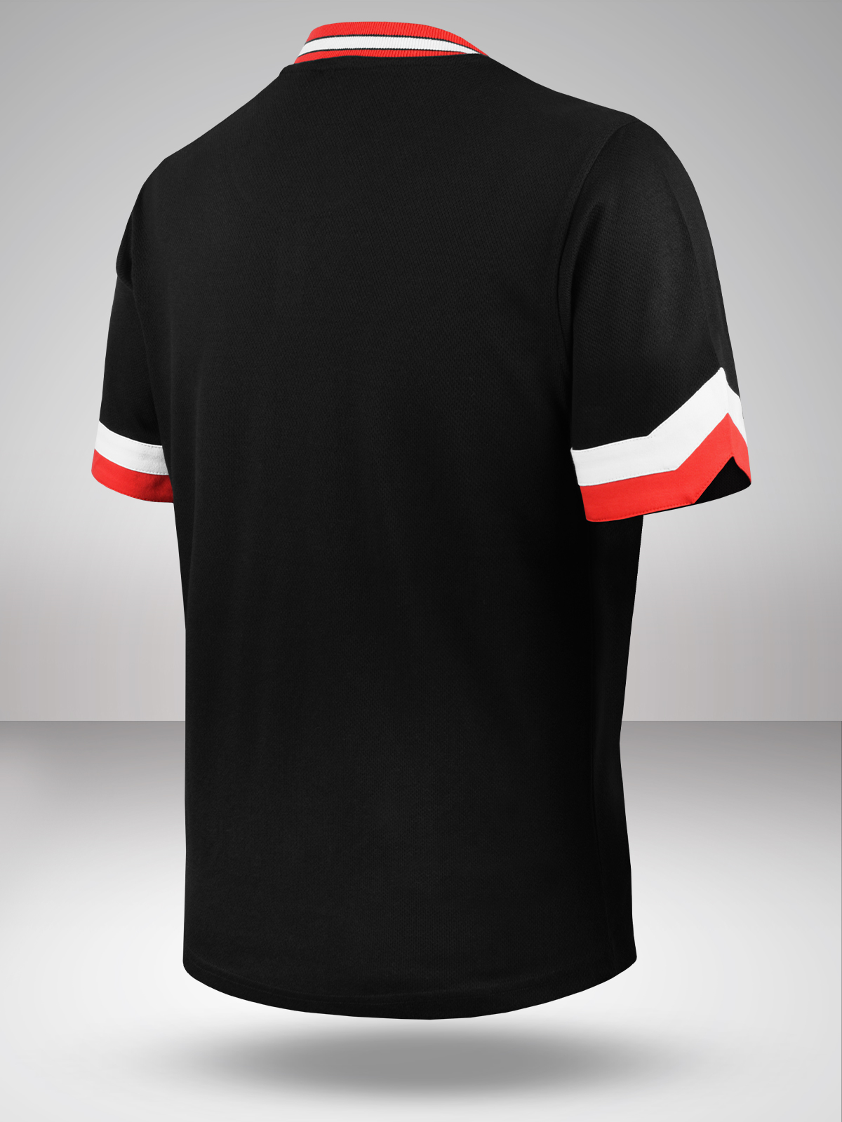 NBA - Chicago Bulls Men Black and Red Typography Printed Bomber Henley T-Shirt (2)