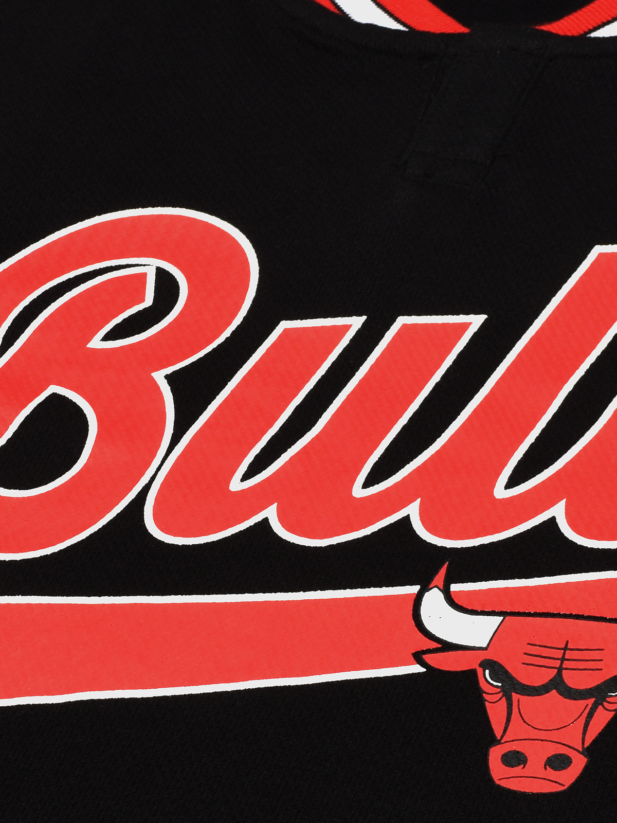 NBA - Chicago Bulls Men Black and Red Typography Printed Bomber Henley T-Shirt (3)