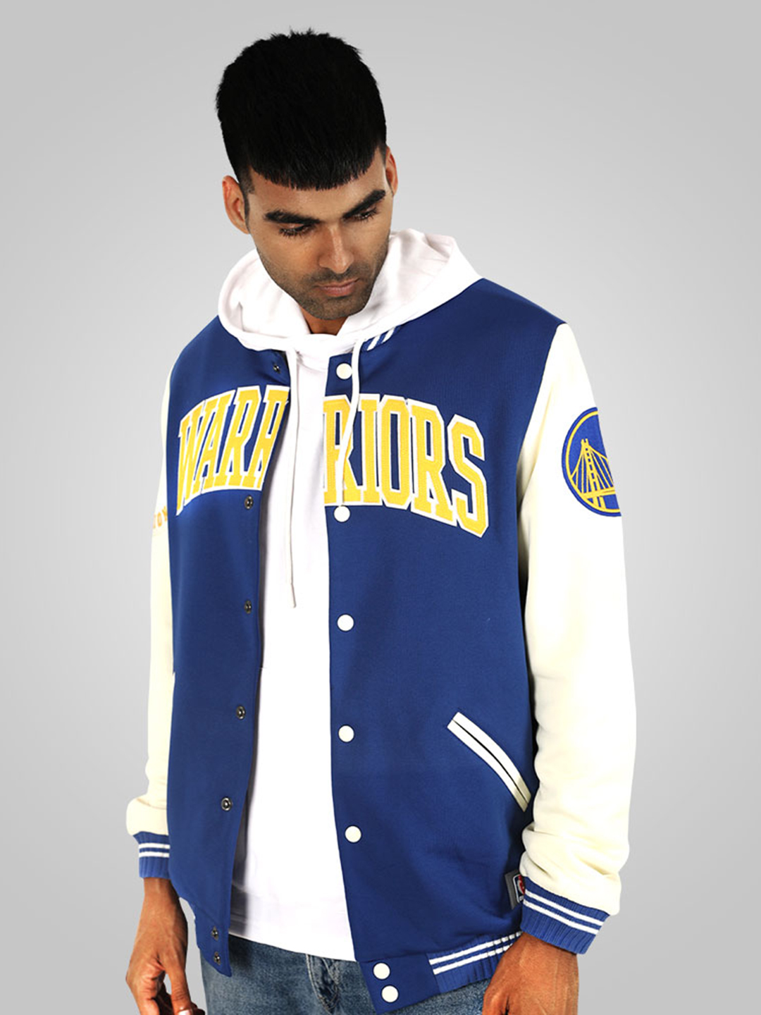Golden State Warriors: Letterman Jacket - Royal Blue