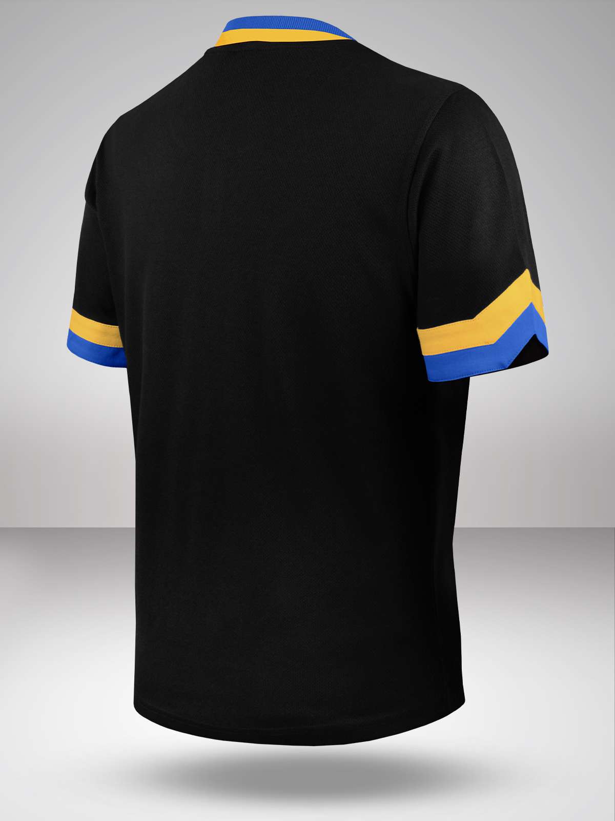 NBA - Golden State Warriors Men Black and Blue Typography Printed Bomber Henley T-Shirt (2)
