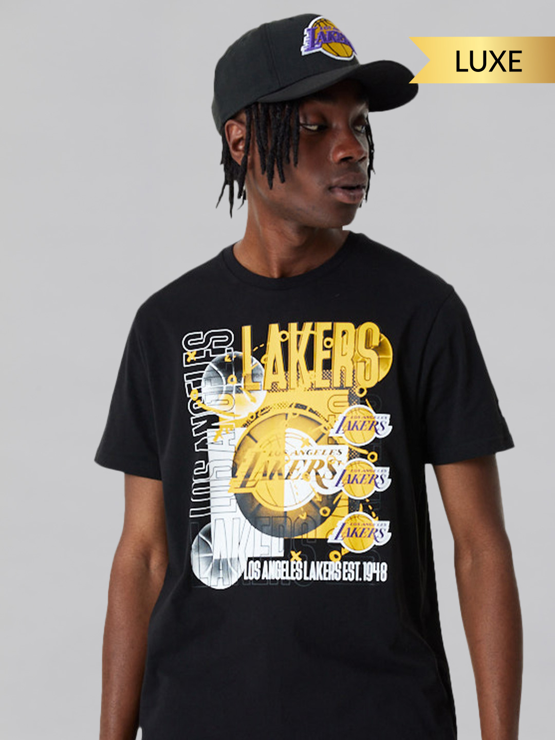 LA Lakers NBA Basketball Graphic Black T-Shirt