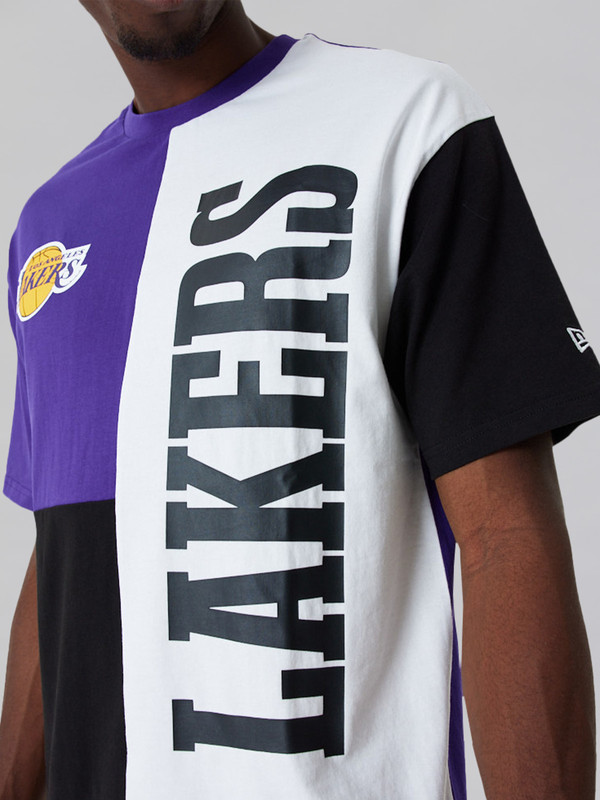 NBA - Los Angeles Lakers LA Lakers NBA Cut And Sew Purple Oversized T-Shirt (3)