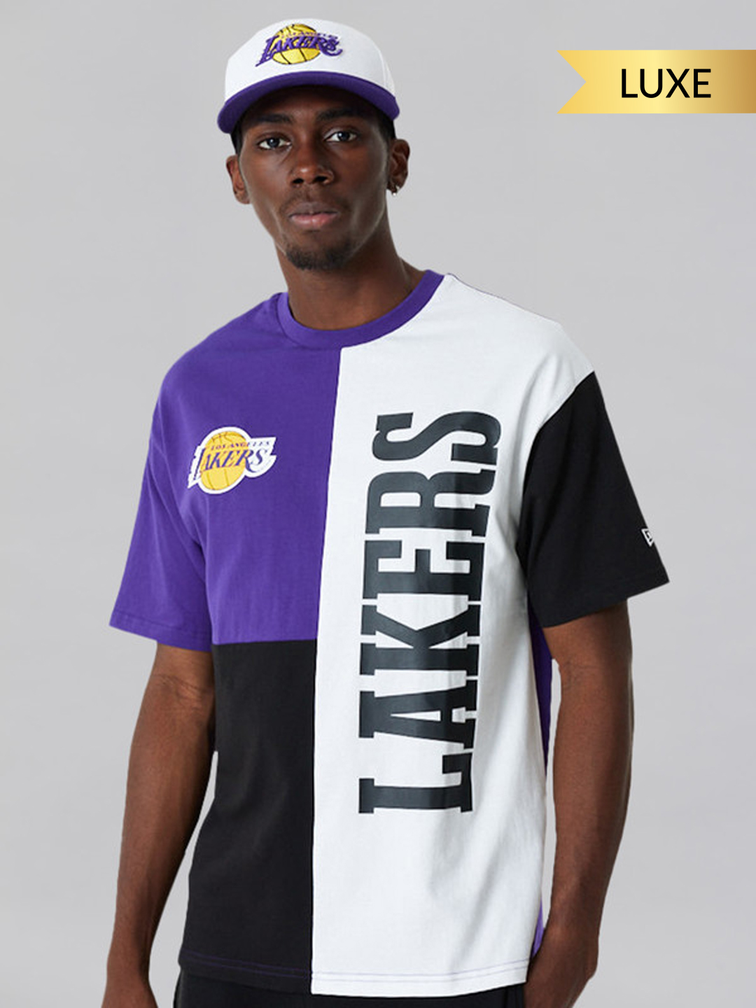LA Lakers NBA Cut And Sew Purple Oversized T-Shirt