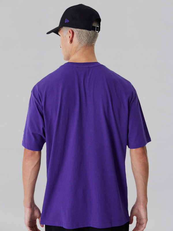 NBA - Los Angeles Lakers LA Lakers NBA Floral Graphic Oversized Purple T-Shirt (5)