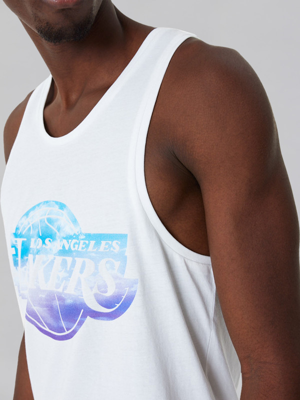 NBA - Los Angeles Lakers LA Lakers NBA Sky Print White Tank (2)