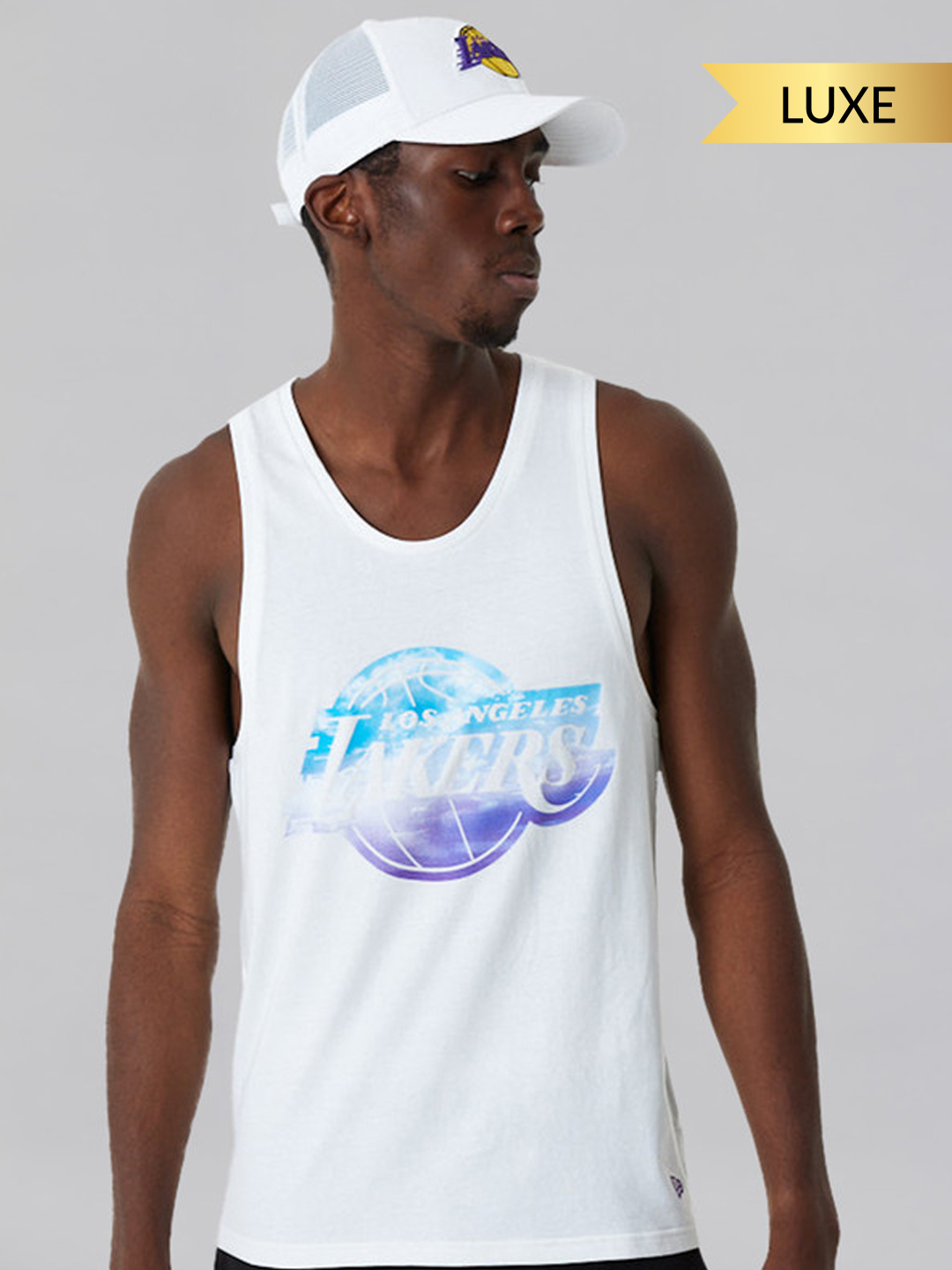 NBA - Los Angeles Lakers LA Lakers NBA Sky Print White Tank (1)