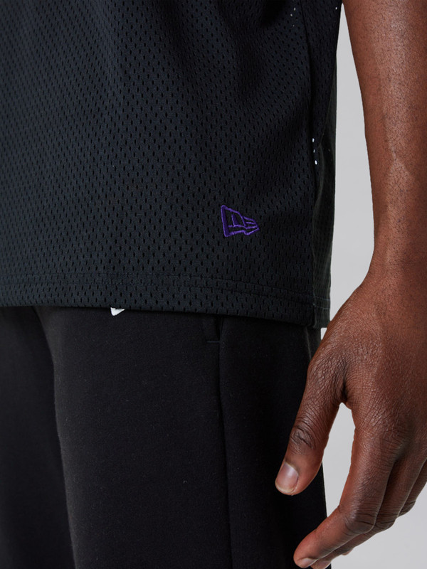 NBA - Los Angeles Lakers LA Lakers NBA Team Logo Mesh Black Oversized T-Shirt (3)